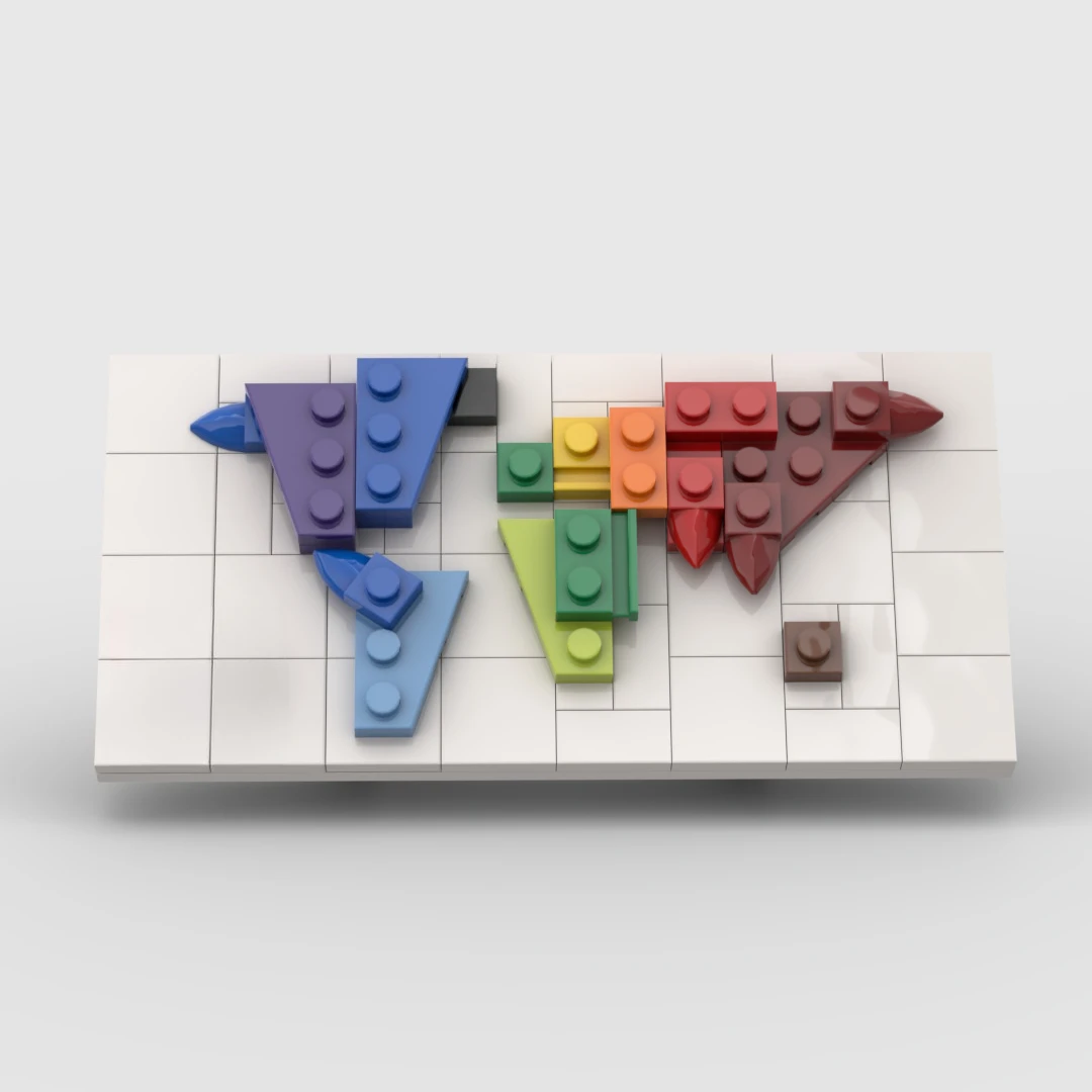 Mini blocs de construction de carte du monde, STEM, géographie, ornement de bureau éducatif, cadeau pour enfants, garçons et filles, petites briques compatibles