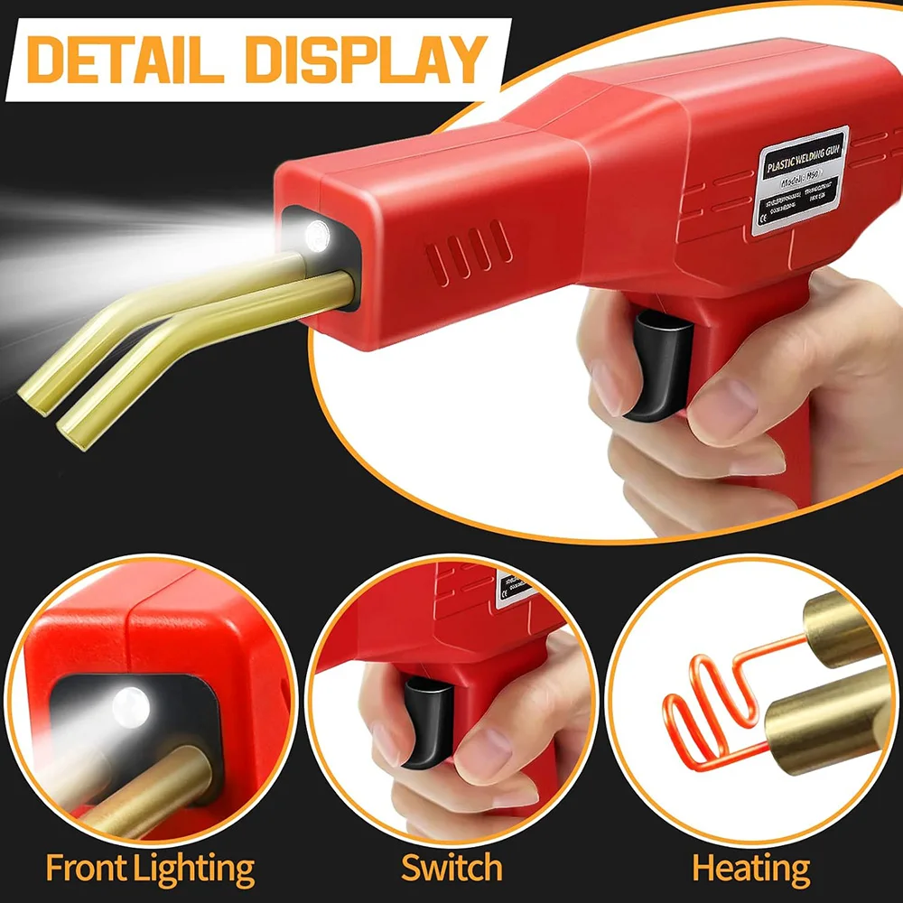220W 3 in 1 Plastic Welder Kit Upgraded Hot Stapler & Plastic Repair Tool Set for Car Bumper and Various Plastic Cracks