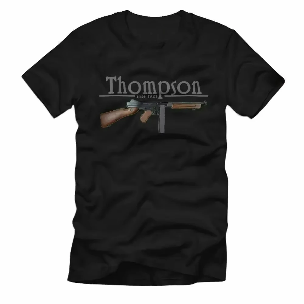 Gang Weapon American Thompson Maschienenpistole T Shirt. Short Sleeve 100% Cotton Casual T-shirts Loose Top Size S-3XL