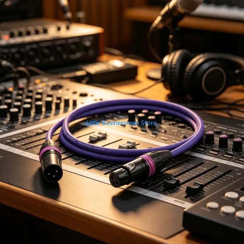 Flexible 3Pin XLR Male to Female Extension Cable 50cm Microphone Cord for Microphone Setup, Round Cable with Locking Connector