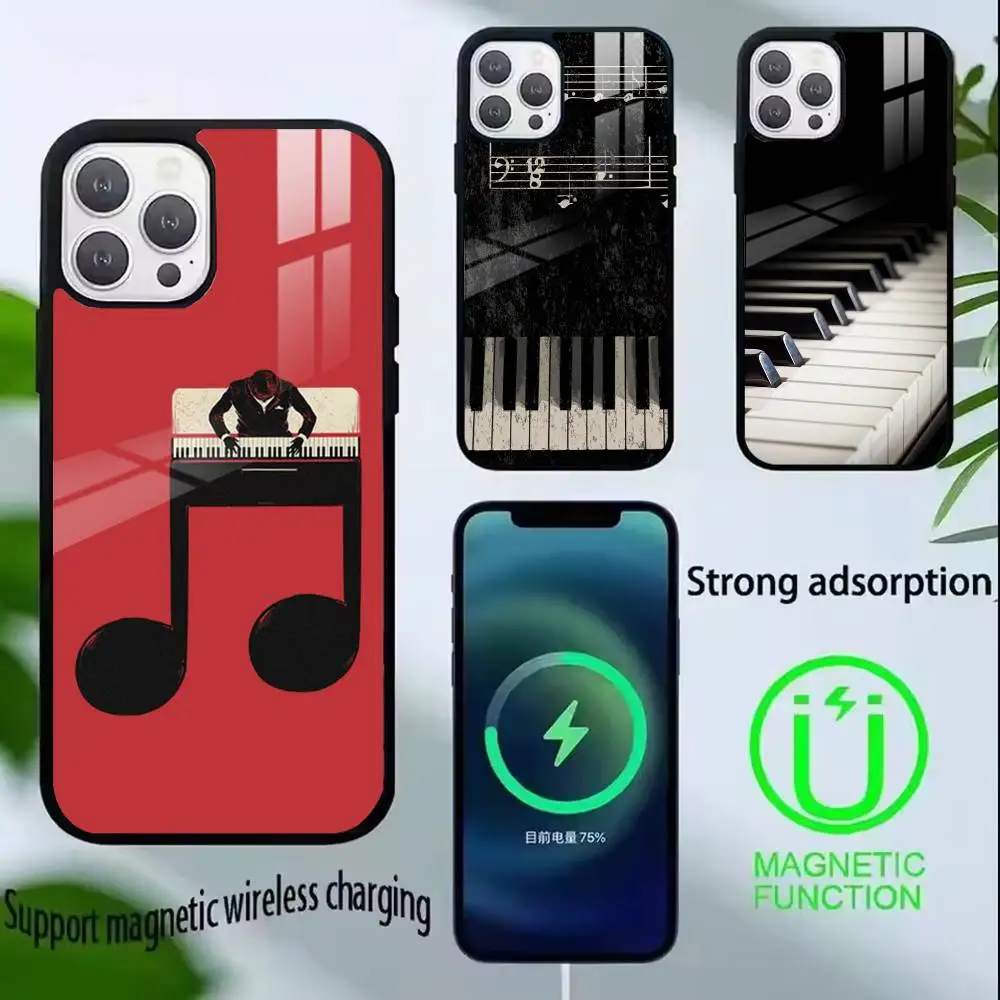 

Piano keys notes Phone Case For iPhone17,16,15,14,13,12,11 Plus,Pro Supports Magnetic Wireless Charging