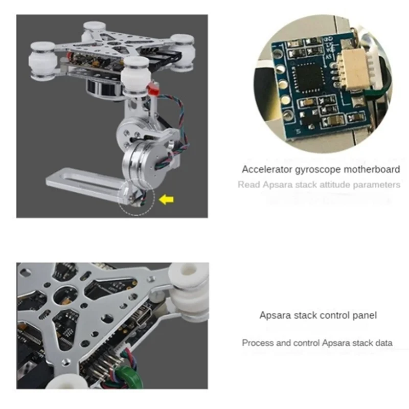 For FPV Aerial Shooting SCT Hawkeye Gimbal Module 2-Axis Gimbal 3-Axis 2D Brushless Gimbal Module Durable Easy Install Black