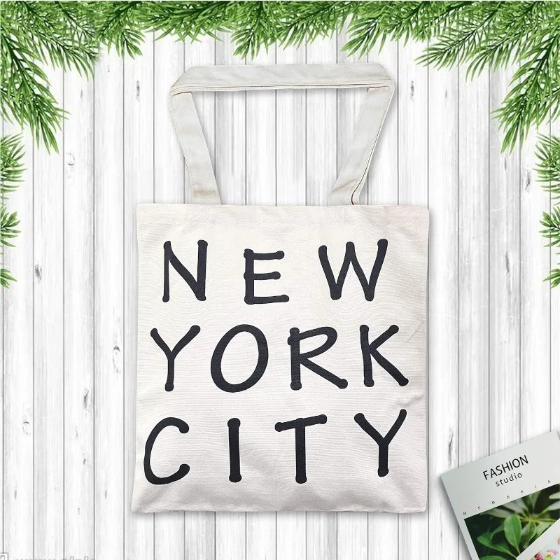 Reusable Large Multipurpose New York Souvenir for Travel Bag Grocery Shopping Handbag Canva Tote Shoulder Women Bag  Casual Tote