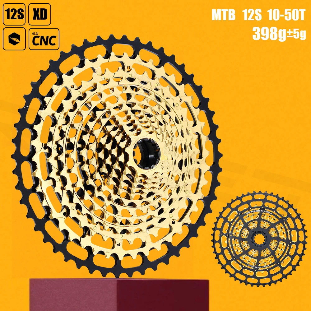 SPEDAO Bike Cassette 10-50T Freewheels Fits XD Super Light CNC For Bicycle CR-MO 12 Speed 12S Freewheel Sprocket Bike Parts