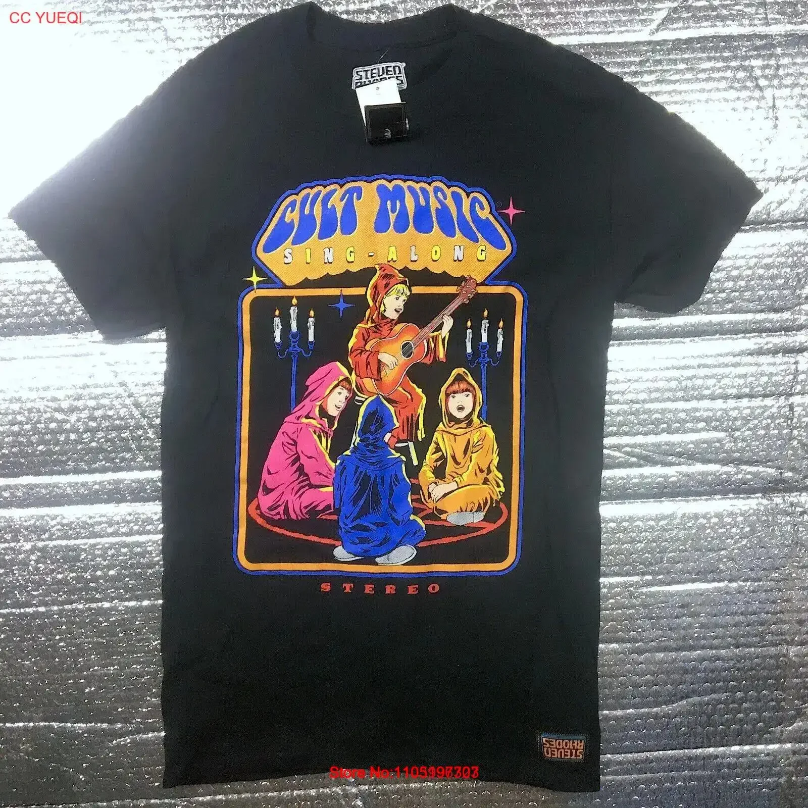 تي شيرت ستيفن رودس عبادة الموسيقى على طول تي شيرت مقاس صغير عتيق مغسول ممتد للجنسين ملابس الشارع ناعمة ومريحة للتنفس #1