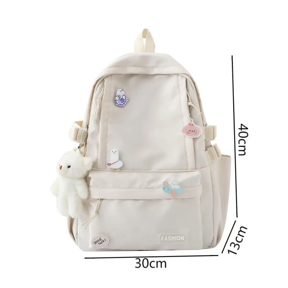New Large Capacity School Bag Portable Solid Color Lightweight Backpack Canvas Adjustable Strap Travel Bag Unisex