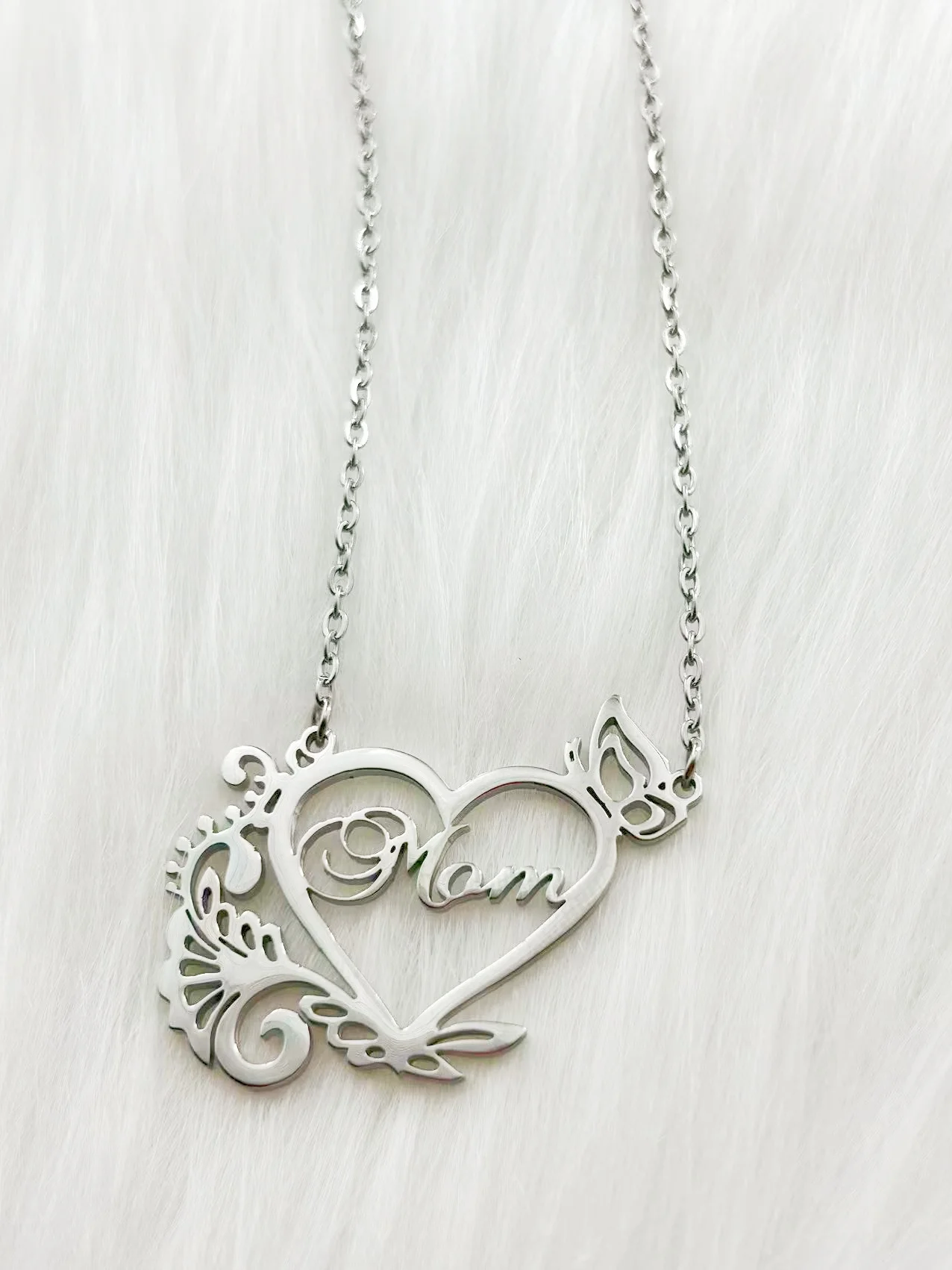 عيد الأم ماما أمي قلادة بحرف قلادة المرأة الفولاذ المقاوم للصدأ أمي لوحة الترقوة سلسلة المختنق شخصية مجوهرات هدية #4