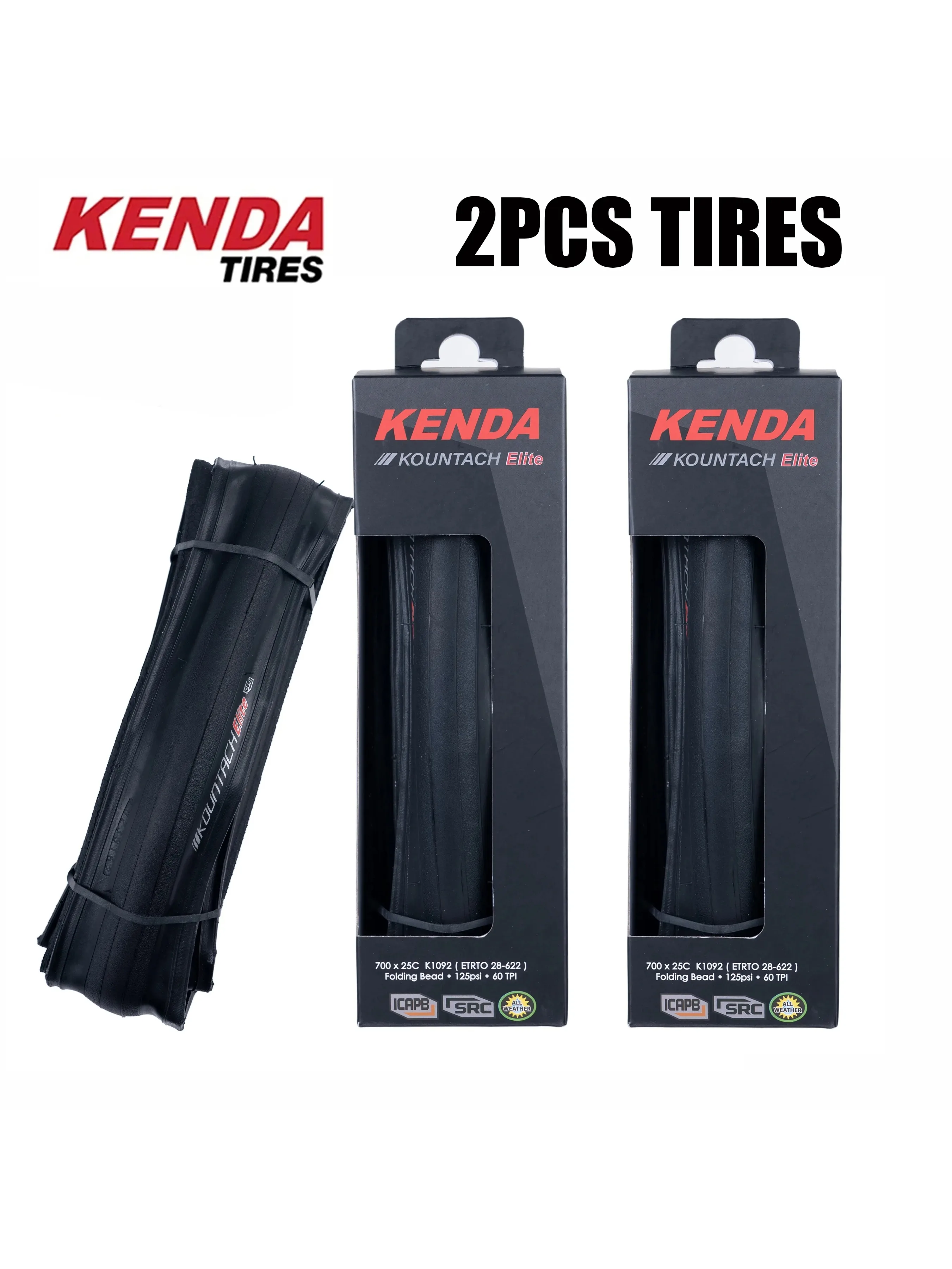 AliExpress 2PCS Kenda K1092 Bicycle Tire 700x25C KOUNTACH ELITE Folding Bead Road Bike Tyre IRON CAP BELT Anti-puncture Layer Protection
