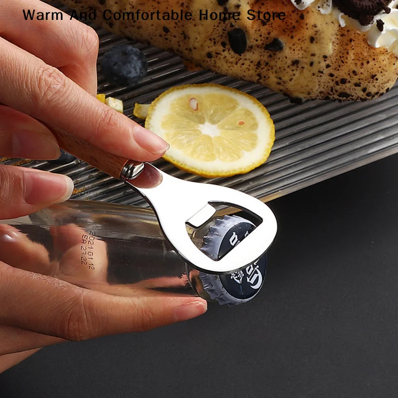 【SE】1 Stück Flaschenöffner aus Edelstahl und Holz für Zuhause, Küche, Bar, Restaurant, Party, Geschenk, Küchenzubehör, Gadget