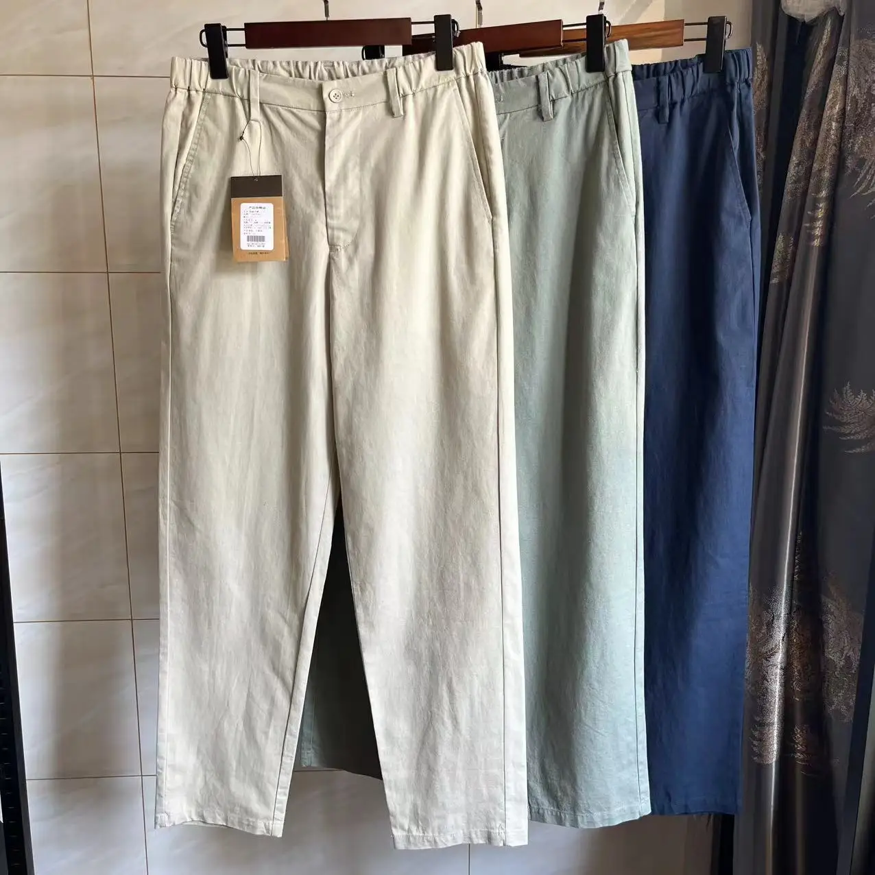 

Мужские летние тонкие повседневные брюки прямого кроя из дышащей льняной ткани, влагопоглощающие, длинные, удобные, хорошо сидящие.