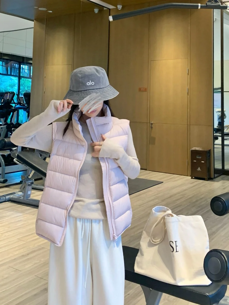 

Bling Bubble 90 White Du down Sakura Pink Stand Collar Ribbed Feather Vest Traceable Quali Commute Sle Warmth Guaranteed