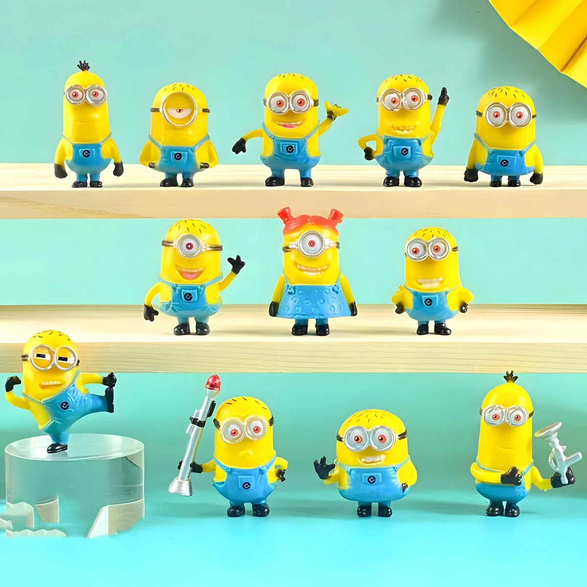 *New 12Pcs/Set Kawai Miniones Figurines Toys 3D Eye Despicable Miniones Action Figures Classic Toys Xmas Gifts for Children