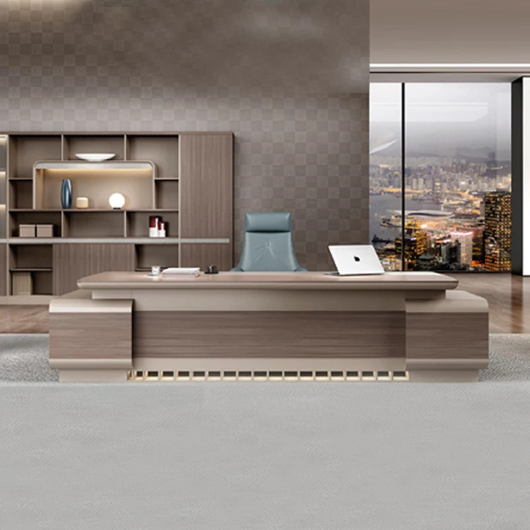❀zz Luxury Modern Convertible Office Desk Set Executive MDF Desk with Aluminium Edge Furniture for Computer Office Table^
