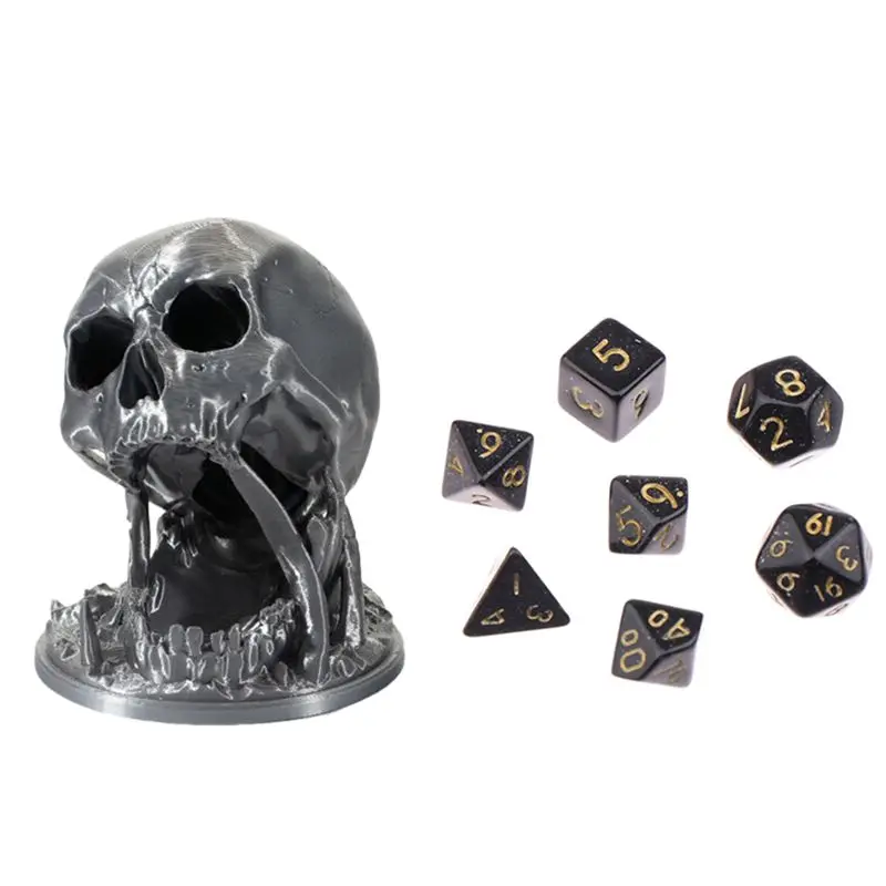 

AEF6-Skull Dice Tower: 3D-печатная башня для игры в DND, в комплекте набор кубиков, башня для игры в настольные ролевые игры