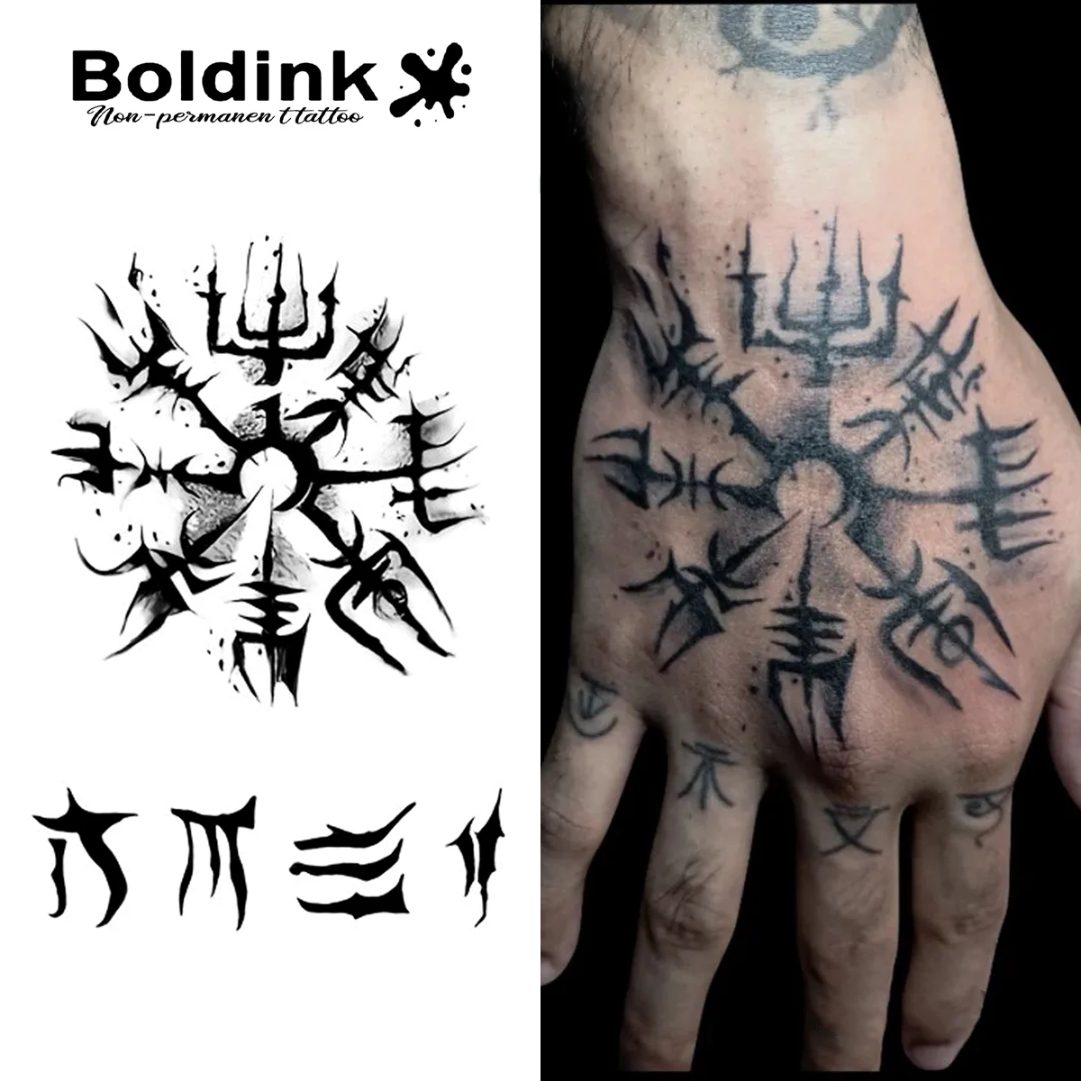 

Dark Thorn Phantom Glow Temporary Tattoo,Lasts To 15 Days New Technology Magic Waterproof Semi Permanent Sticker.