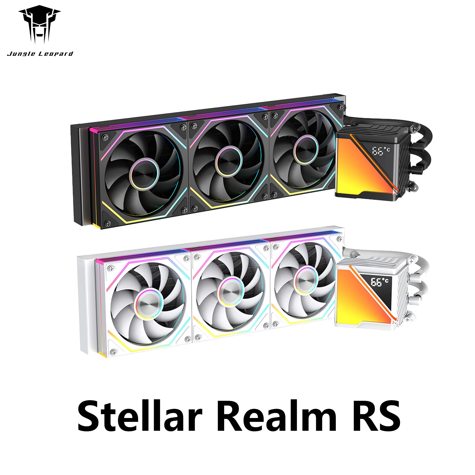 Cooler Líquido AIO para CPU Jungle Leopard Star Realm RS 360mm com Display Digital de Temperatura LED, Ventiladores PWM com Sincronização ARGB,