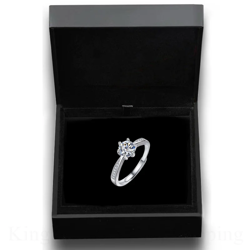 Weihnachtstag-Moissanit-Zirkon-Ring, verstellbarer Ring, klassisches Damen-Liebhaber-Hochzeitsgeschenk. Schenken Sie es an Liebhaber oder Freundin