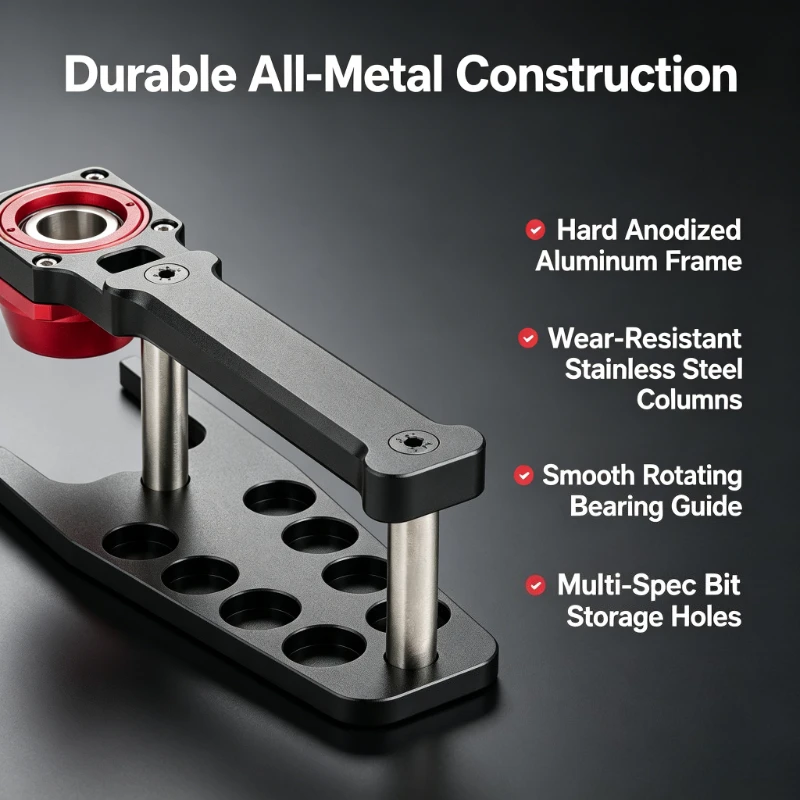 Flat Surface Drilling Jig Vertical for Drilling Locator Wood Drill Sleeves Φ6/8/10mm Aluminum Alloy Hole Jig Woodworking Tools