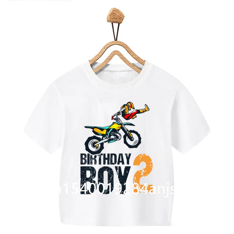 Motocross Motorcycle T Shirt Kids Cool Cartoon Print T Shirt Boy Girls T Shirt Street Teen Clothes Customize Name