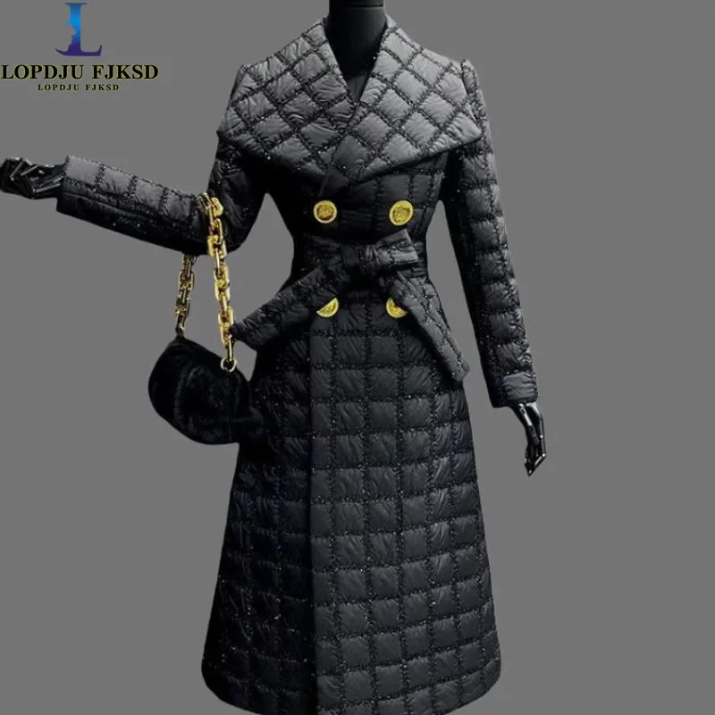 Spring and Autumn Windbreaker Coat for Women,English Style Trench Jacket,Double Breasted Outwear,Turn-down Collar,Female Clothes