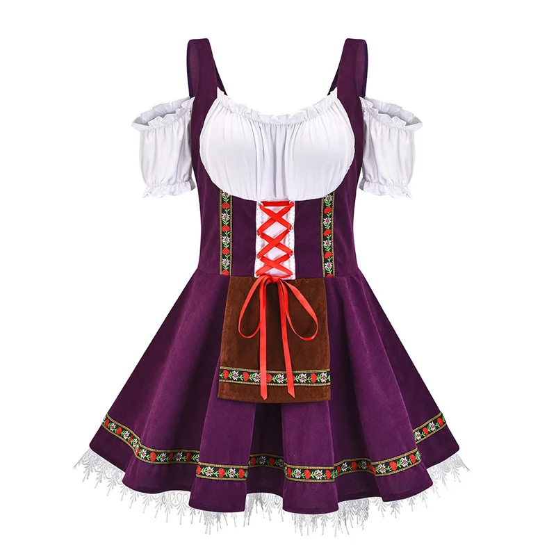 German Oktoberfest Costume Women Bavarian Dress Beer Girl Costume Halloween Maid Costume