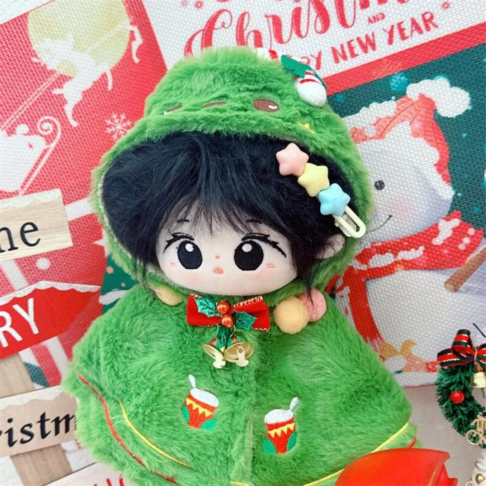 Scialle di Natale 20CM Vestiti per bambole in cotone Pupazzo di neve Mantello di peluche Vestiti per bambole di pezza Vestito Vestito Abbigliamento fai da te Giocattoli di peluche Vestiti