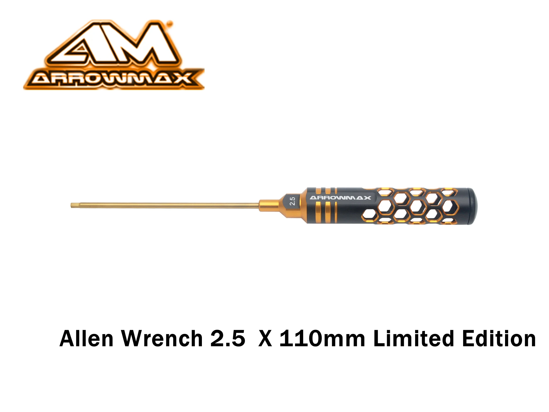 オリジナルarrowmax am-419993 bgアレンレンチセット1.5 2.0 2.5 3.0 X110mm黒ゴールデン軽量中空職業rcツール部品