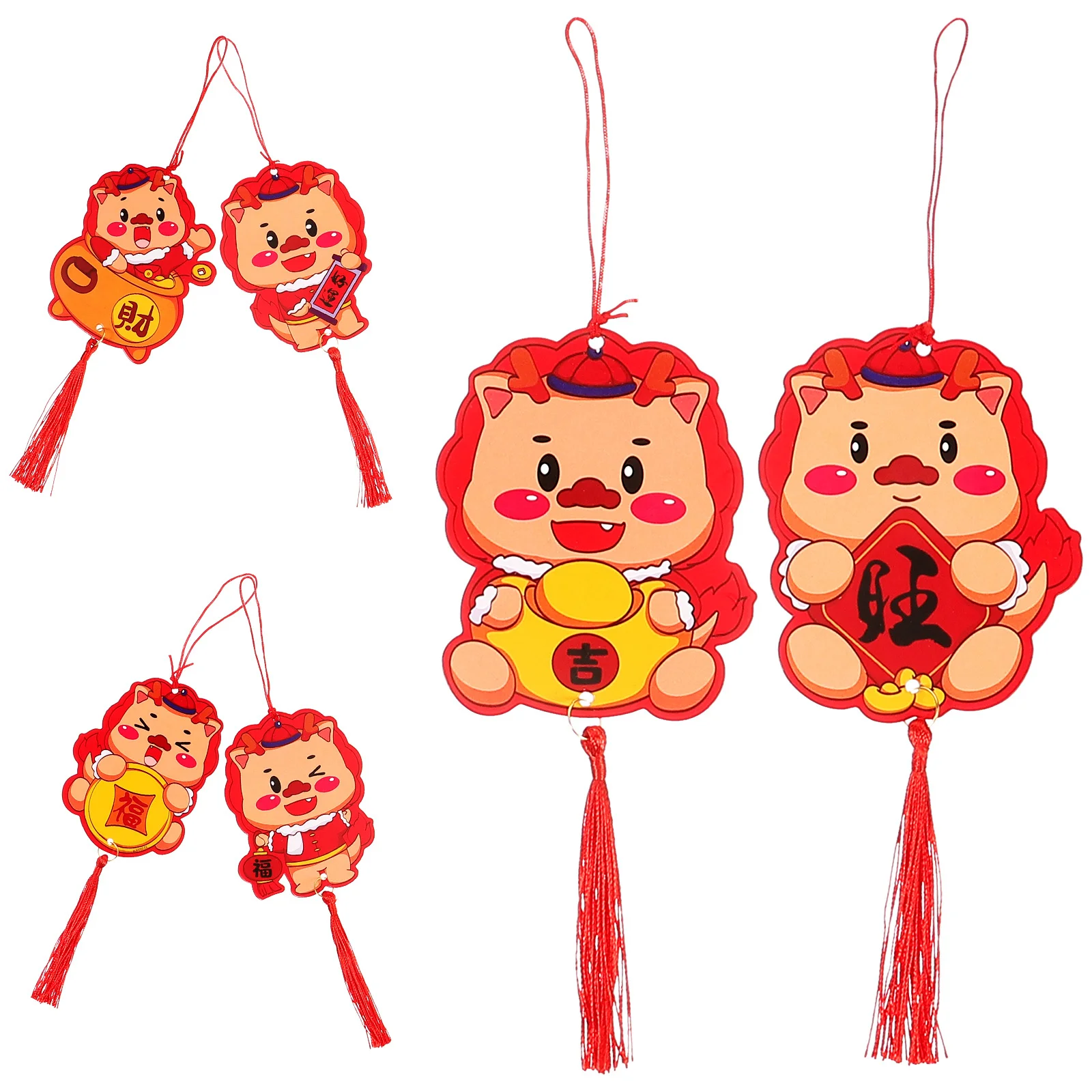 6 шт., новогодний подвесной декор, подвеска в китайском стиле, праздничные принадлежности, весенние праздничные украшения, настенное внутреннее украшение для дома