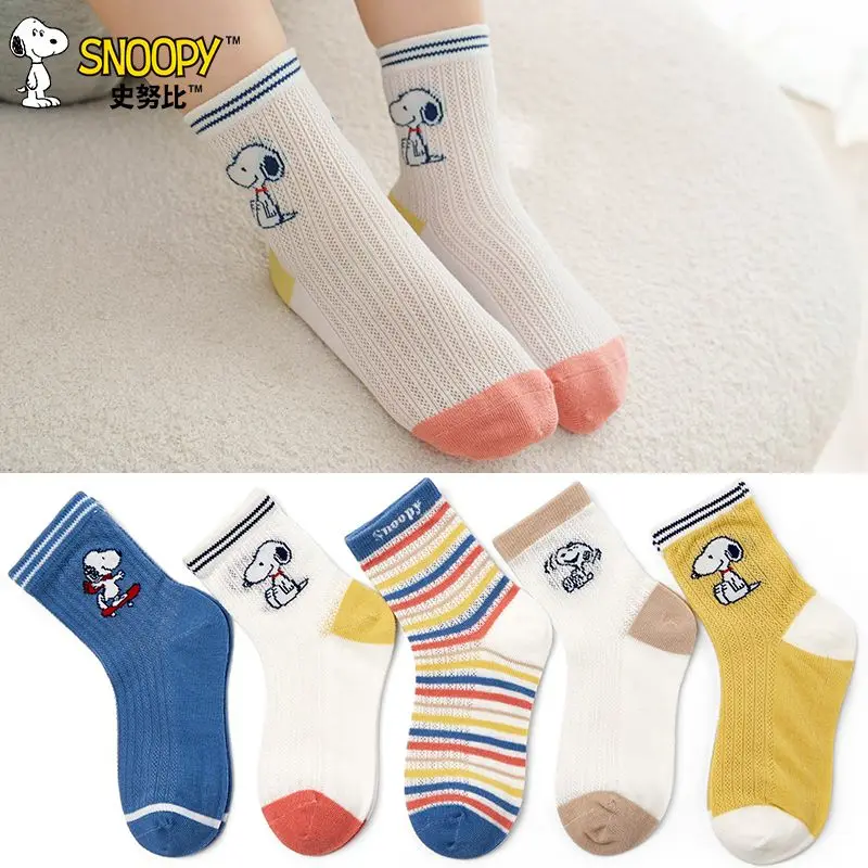 

Новые весенние носки с мультяшным принтом Снупи, милые, креативные, персонализированные, унисекс, легкие, дышащие, средней длины, оптом, в подарок