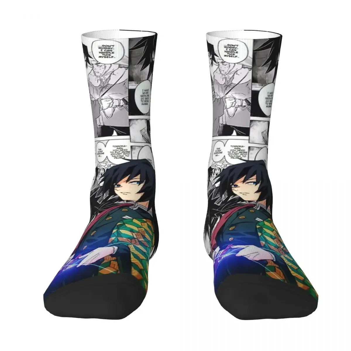 Anime Demon Slayer Kamado Tanjirou Socks Harajuku Soft Stockings All Season Long Socks Accessories for Unisex Birthday Present