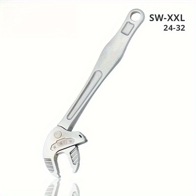Heavy-Duty Industrial Crab Claw Wrench - Self-Adusting Ratchet with Wide Jaw (Up to 80mm), One-Hand Operation, 2000Nm Torque