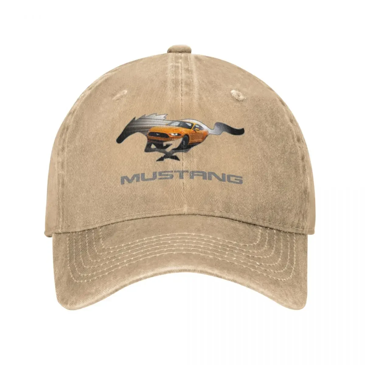 Mustang Logo Awesome Distressed Washed Casquette Baseball Caps Men Women Graphic Cowboy Seasons Hats