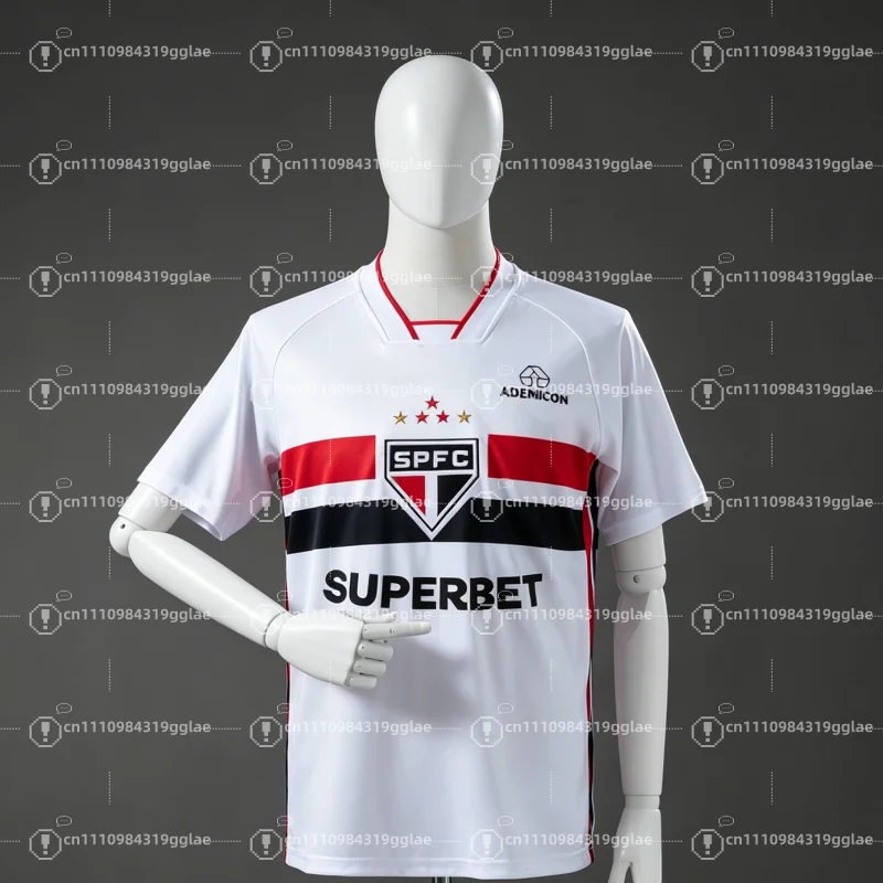 Coleção de Artigos Estilo Y2K: Camiseta Infantil Familiar Respirável e de Secagem Rápida, Traje Esportivo Comemorativo da Temporada 2026 do Time São Paulo