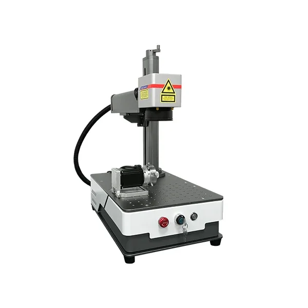 Mini modello intelligente aggiornato 20W 30W Mini macchina per marcatura di fibre portatile con sorgente per targhette per cani ad anelli