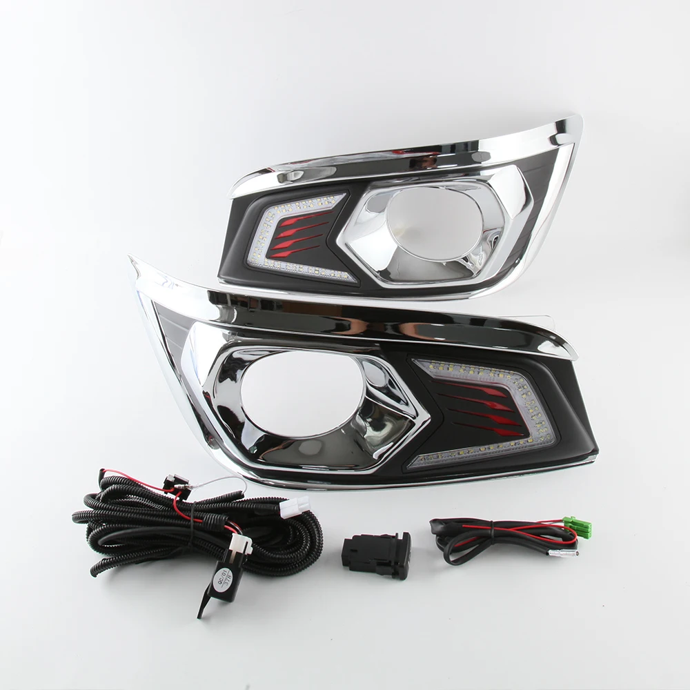 

July King LED Daytime Running Lights Compatible for Toyota Fortuner 2012 2013 2014 2015, LED 6000K Front Bumper DRL