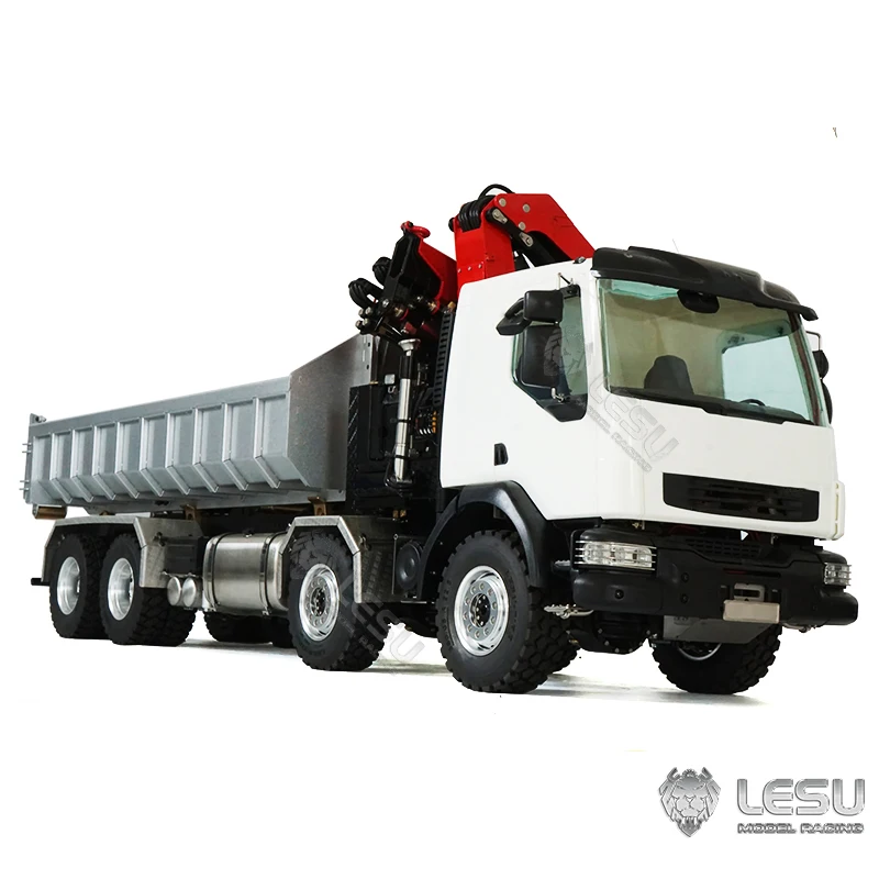 Lesu RC รถบรรทุก 1/14 วิทยุสําเร็จรูป Tipper สําหรับรีโมทคอนโทรลไฮดรอลิก Roll On/Off Dumper Crane สําหรับของเล่นผู้ใหญ่ Th20606