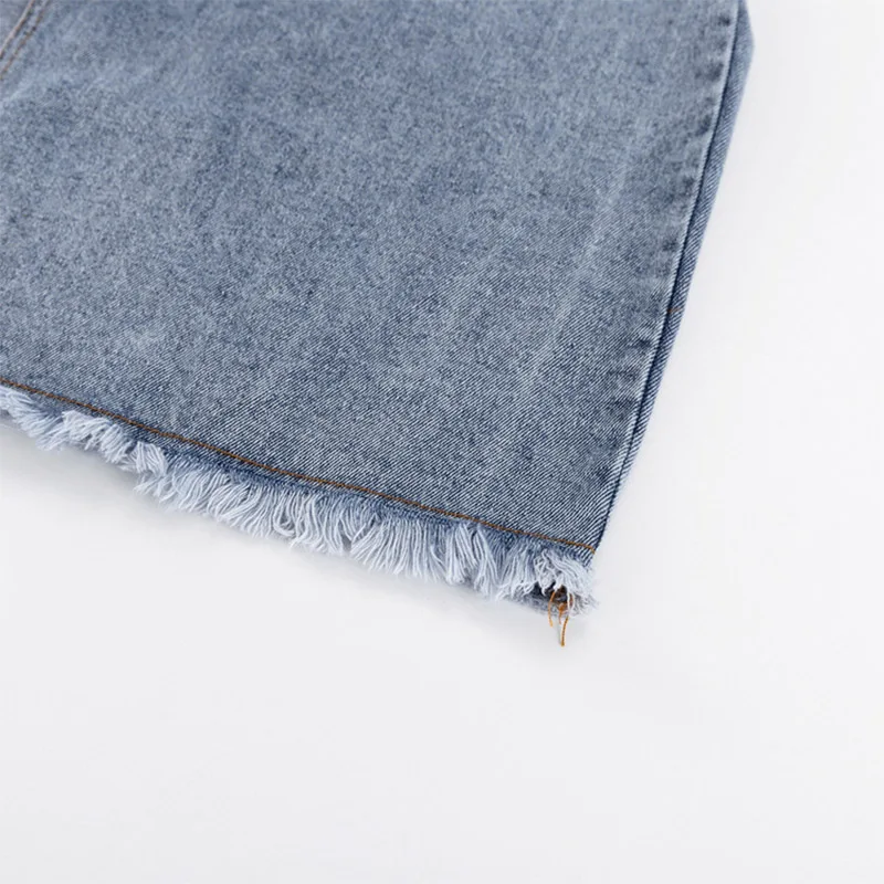 ALPHALMODA 2025, Autumn, Women New Fashion, Denim Skirt, High-waisted, Slit, Retro, Trendy Style, Sexy Skirt