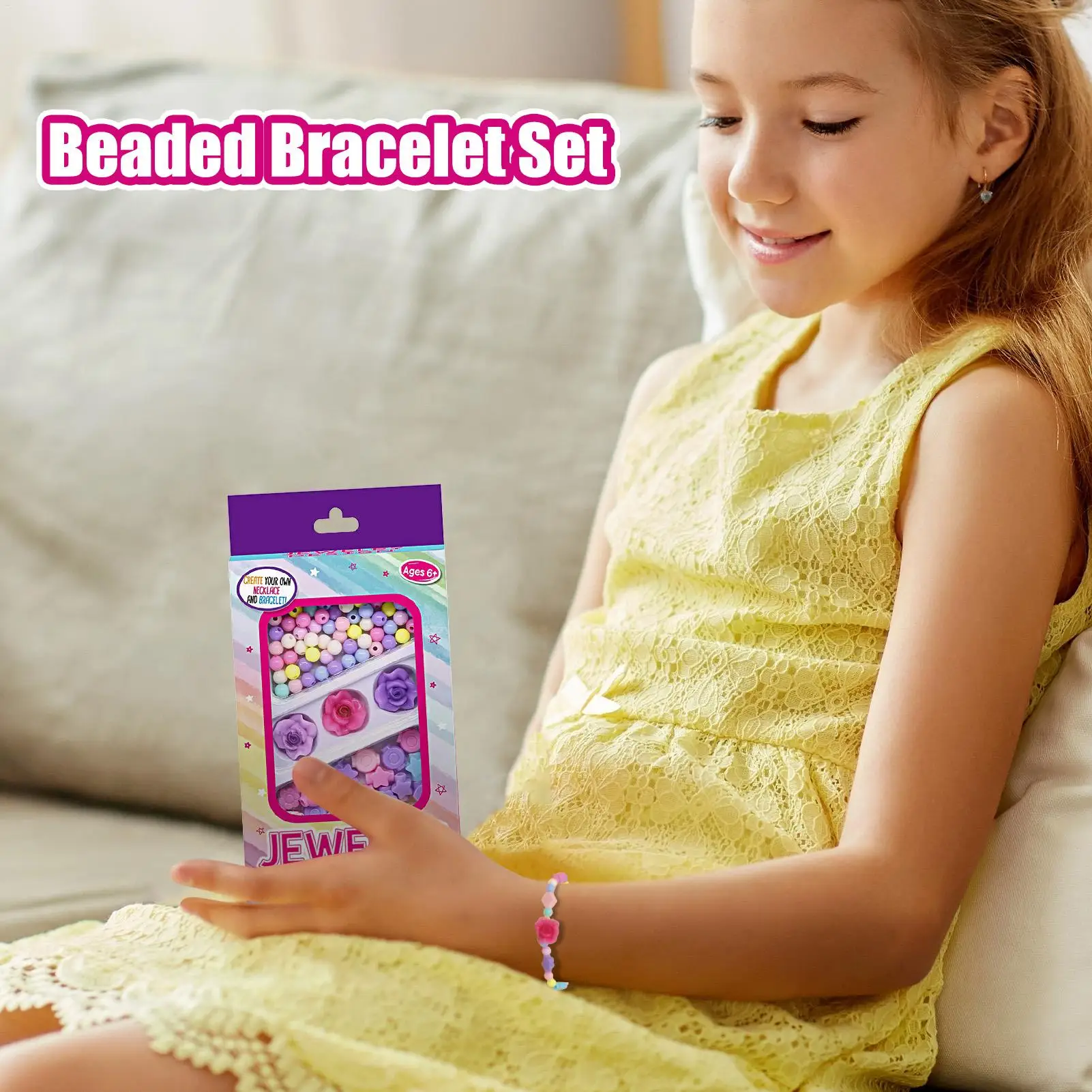 Kit per realizzare braccialetti con perline Kit di piccole perline per bracciale Set di creazione di gioielli fatti a mano per adolescenti Ragazze Genitori Insegnanti Tempo di famiglia