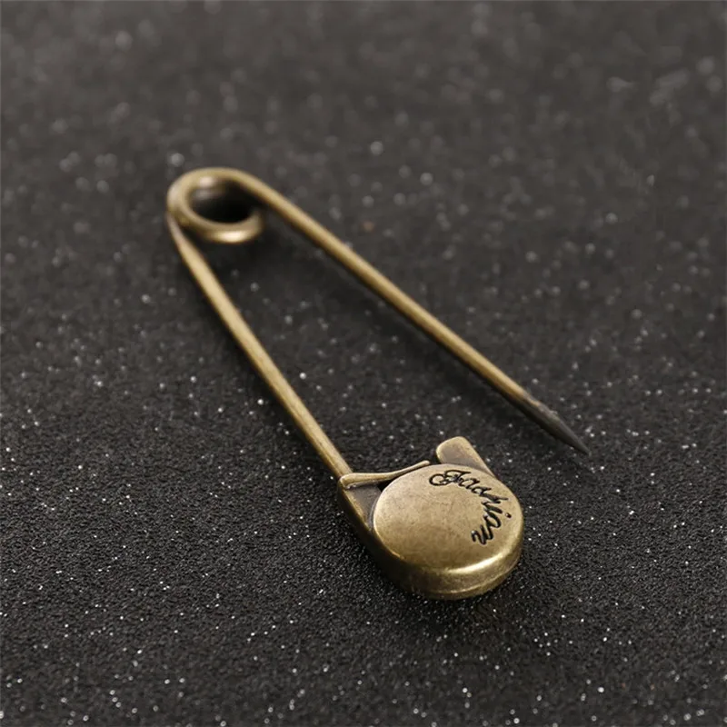 DoreenBeads Round Head Alloy Brooch Pins Vintage Fashion Big Pin Buckle For Shawl Hat Needle Bag Cardigan Pendant Brooch Jewelry