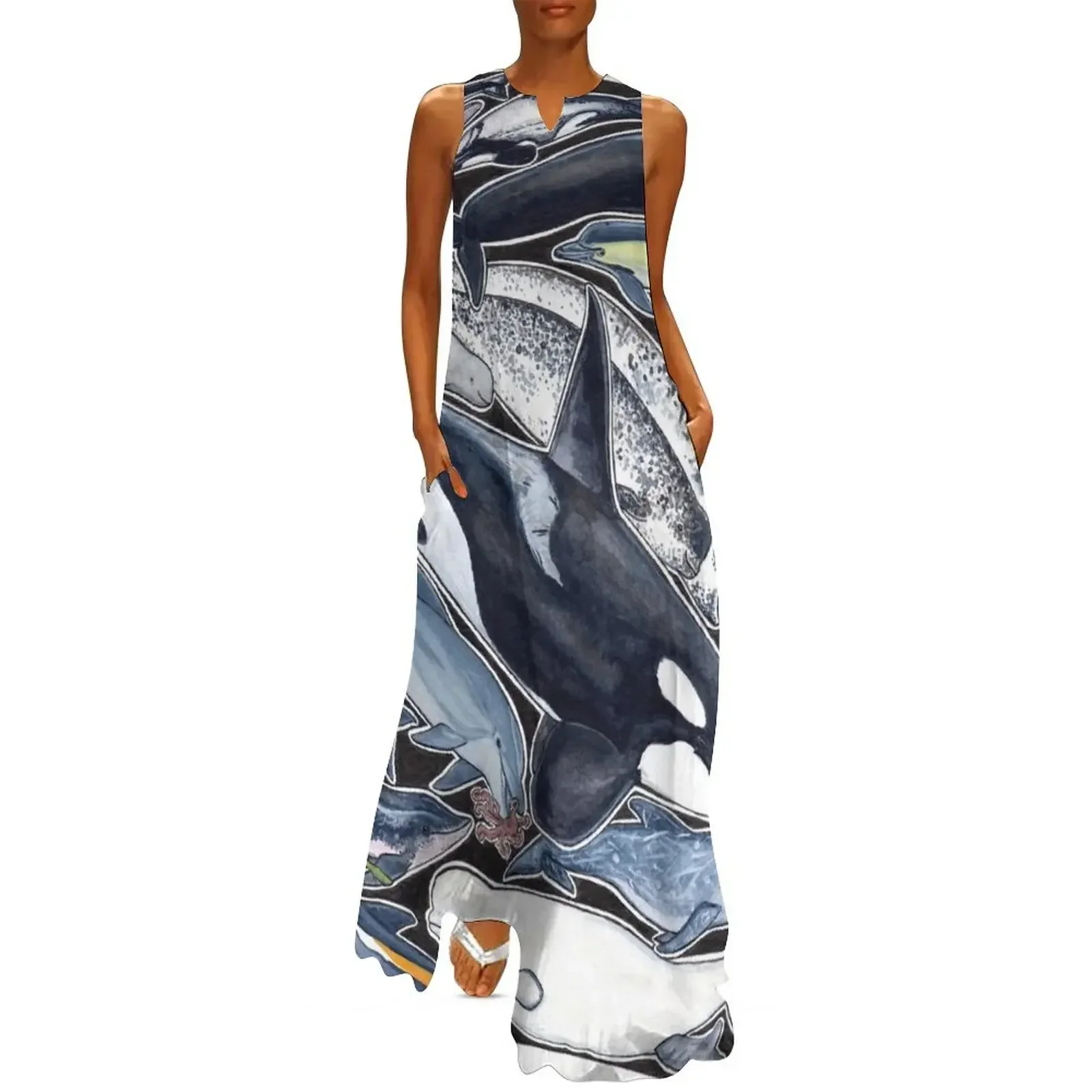 

Dolphins, orcas, belugas, narwhals, and cie Long Dress Dance dresses women's clothing korea stylish Woman dresses Dress