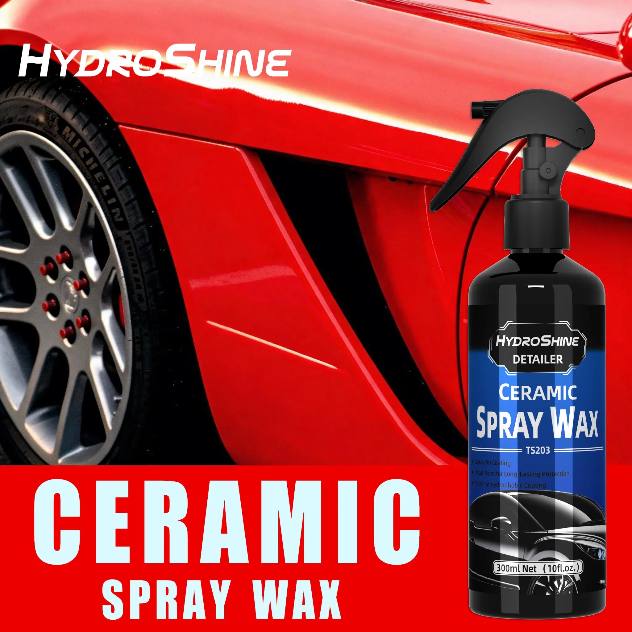 Hydroshine Detailer revêtement céramique Spray cire cristal polissage liquide Protection Durable hydrophobe détail détail accessoires soin