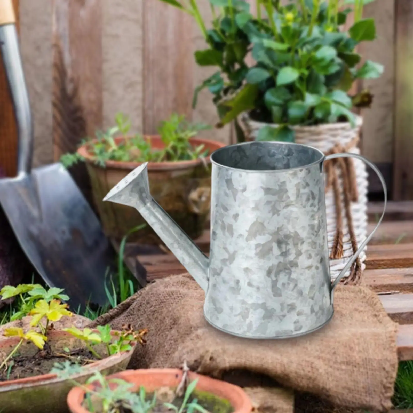 

Antique Watering Can Rustic Floral Arrangement Bucket Watering Jug Can Vintage Design Desktop Ornament for Gardening Decoration