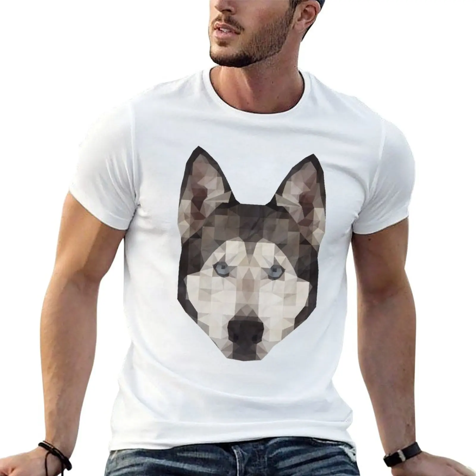 geometric husky T-Shirt Large Size Breathable Tee