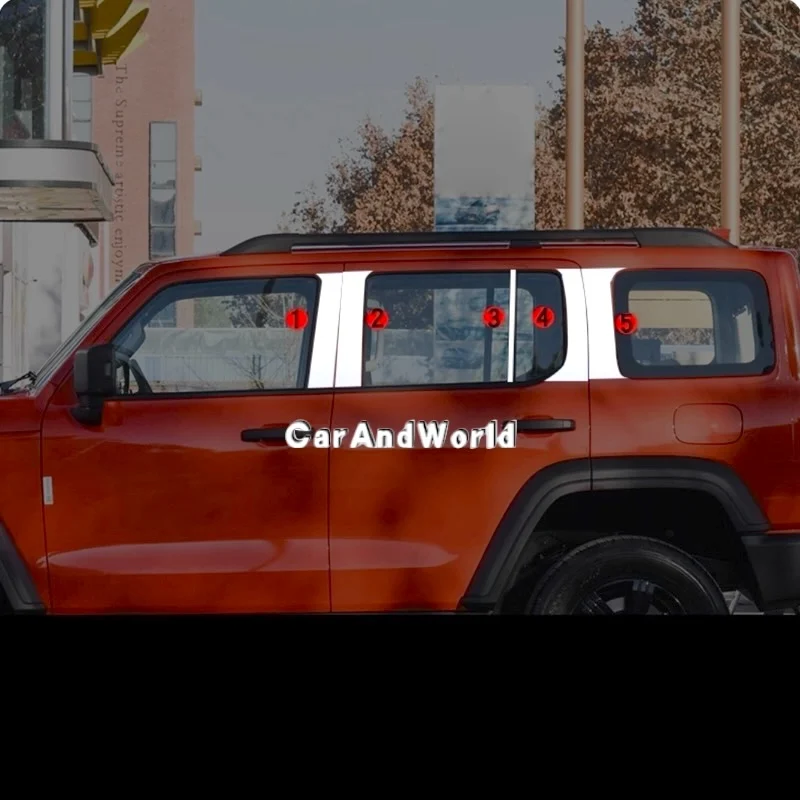 

Центральное оконное зеркало, декоративное зеркало из нержавеющей стали, молдинги крышки стойки для GWM TANK 300 2021-2025, автомобильные аксессуары