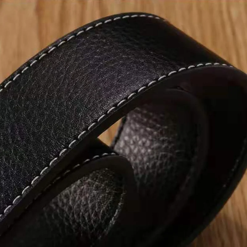 Replacement Men\'s Belt Strap Durable 38mm Genuine Leather No Buckle Hot Fashion DIY New 7 Colors