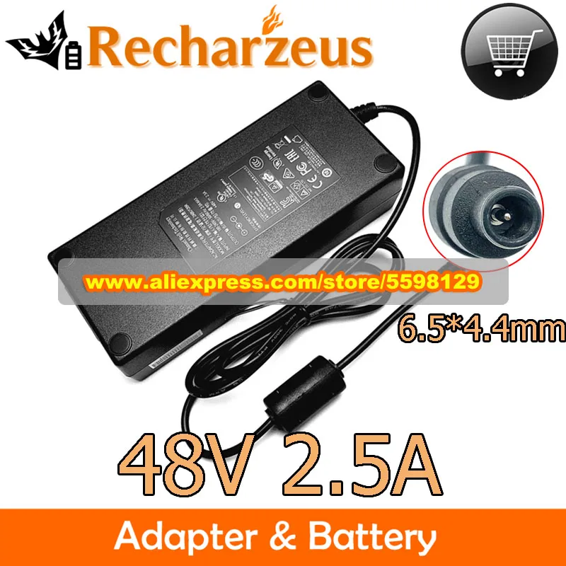 Genuine 48V 2.5A 120W AC Adapter 2ABU120R Laptop Charger For Reolink RLC16-410 Dahua DVR Power Supply 6.5*4.4mm