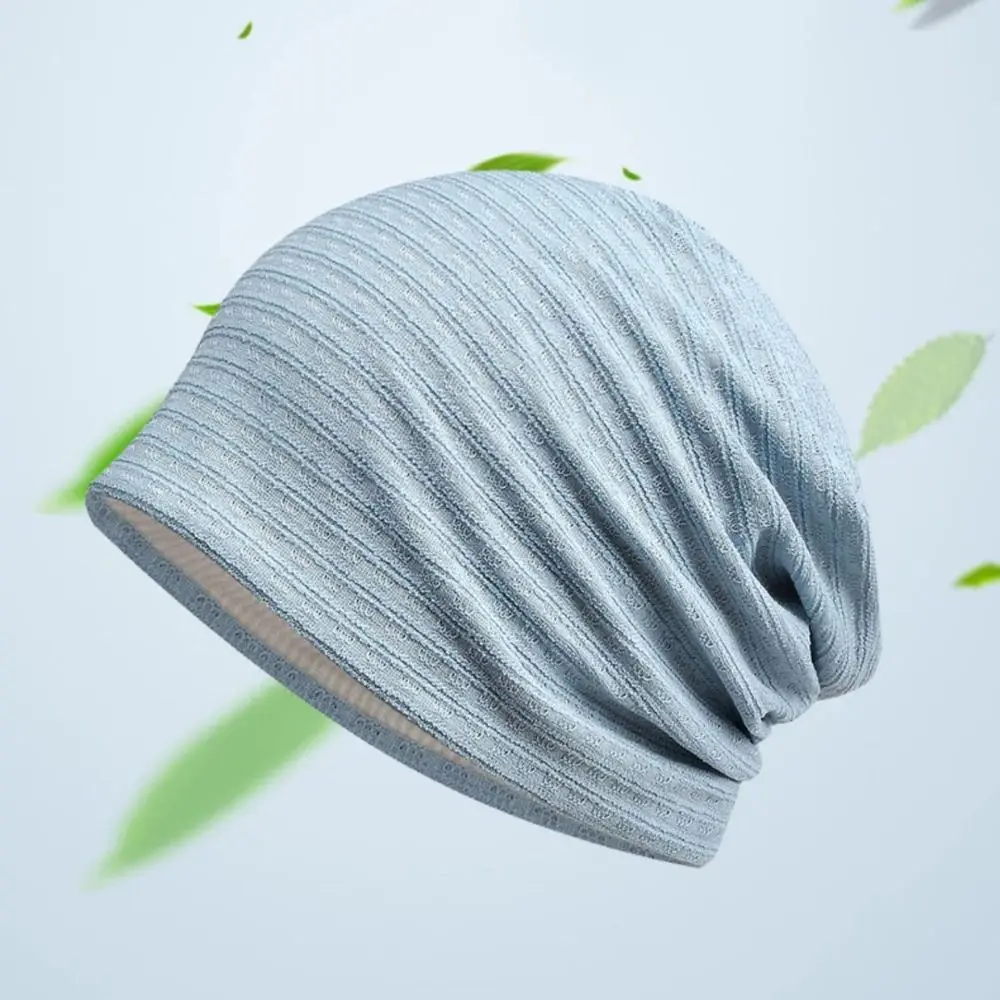 

Fabric Caps Stripes Slouchy Beanies Hat Soft Windproof Knitted Outdoor Baggy Skullcaps Double Layer Comfortable Thin Hedging Cap