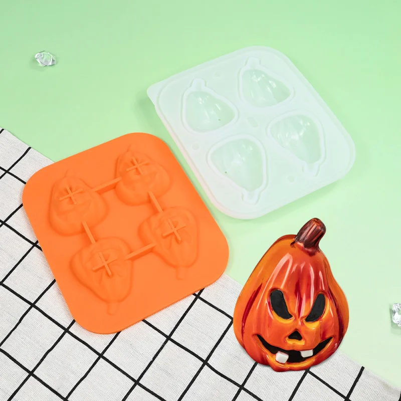 Halloween Double-Sided Pumpkin Mousse Silicone Mold Chocolate Dessert Cake Mold Whiskey Ice Cubes Abrasive Tools