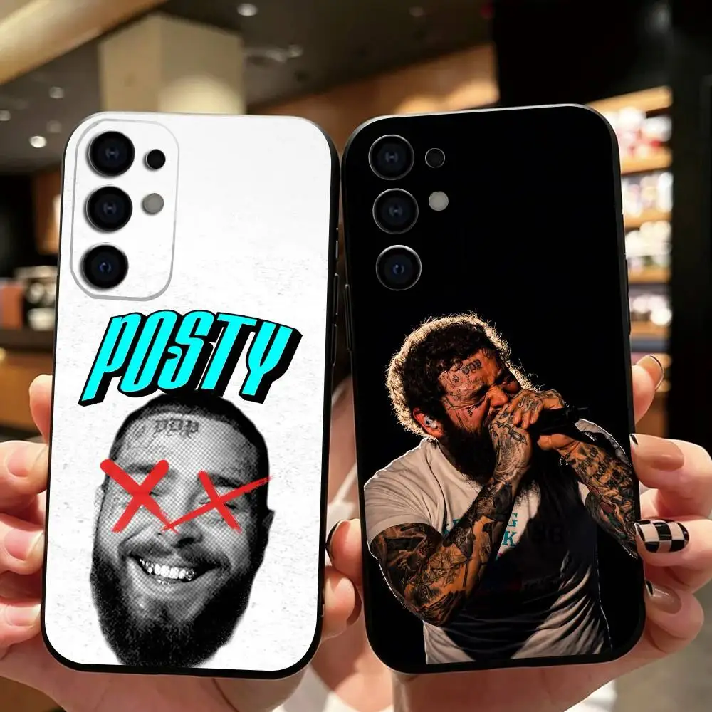 S-Singer P-Post M-Malone Phone Case Black Silicone Soft For Samsung S26,S25,S24,S23,S22,S21,S30,Ultra,Plus,Fe,Lite Gift