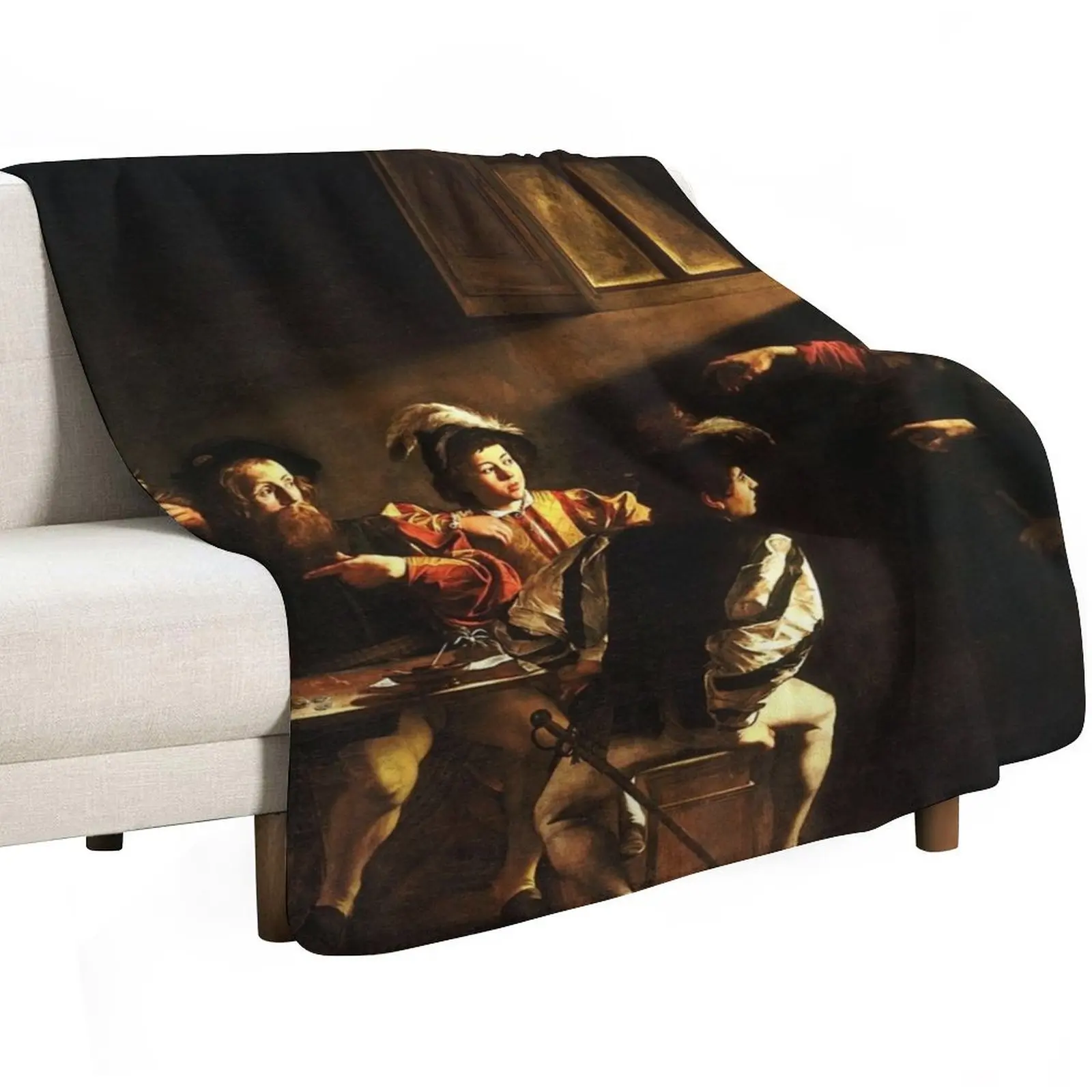 Caravaggio The Calling Of Saint Matthew Throw Blanket Long Lasting Soft Plush Blanket for Daily Use